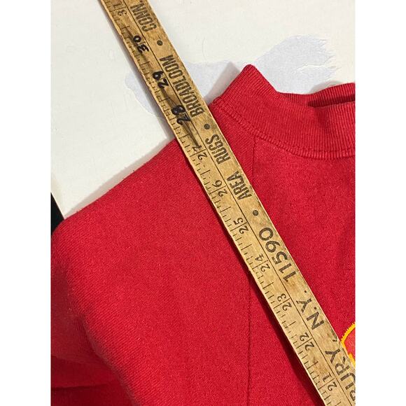 VTG Des Moines Airplane Sweatshirt Men's XL Red Made in USA Crew Pullover 24x28 - Picture 4 of 11
